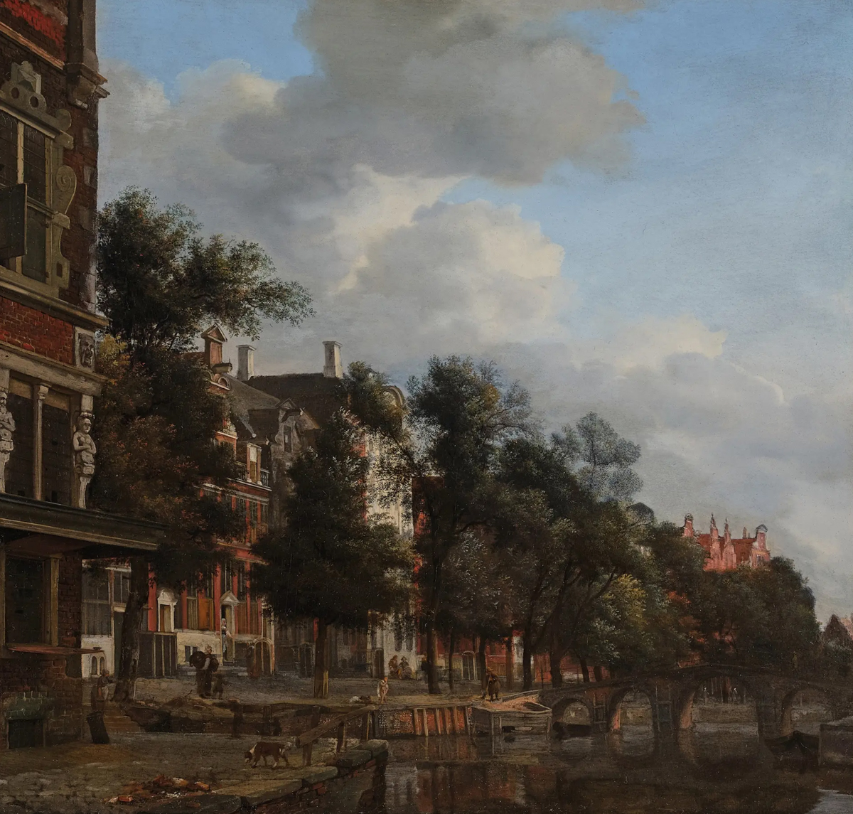 Jan van der Heyden, An imaginary view of a quiet canal in Amsterdam Courtesy Sotheby's