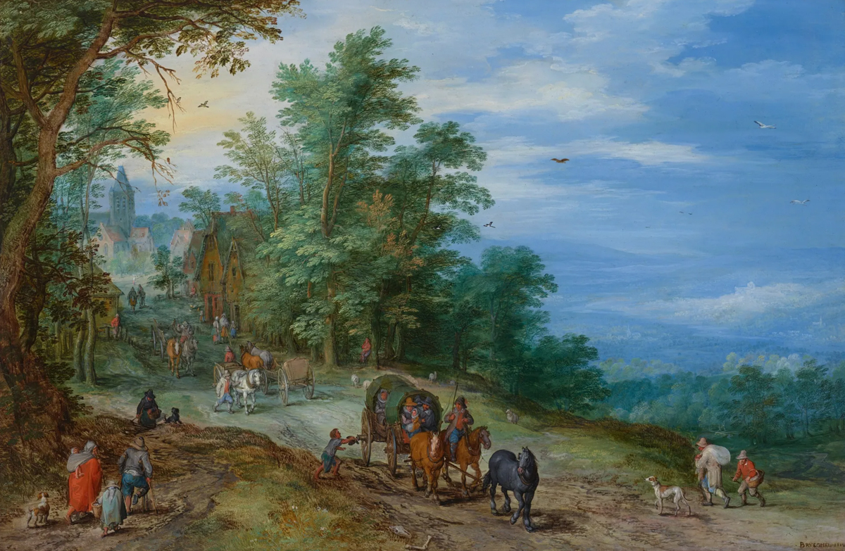 Jan Brueghel the Elder, Summer landscape with tilt-carts, 1612 Courtesy Christie's Images Ltd.