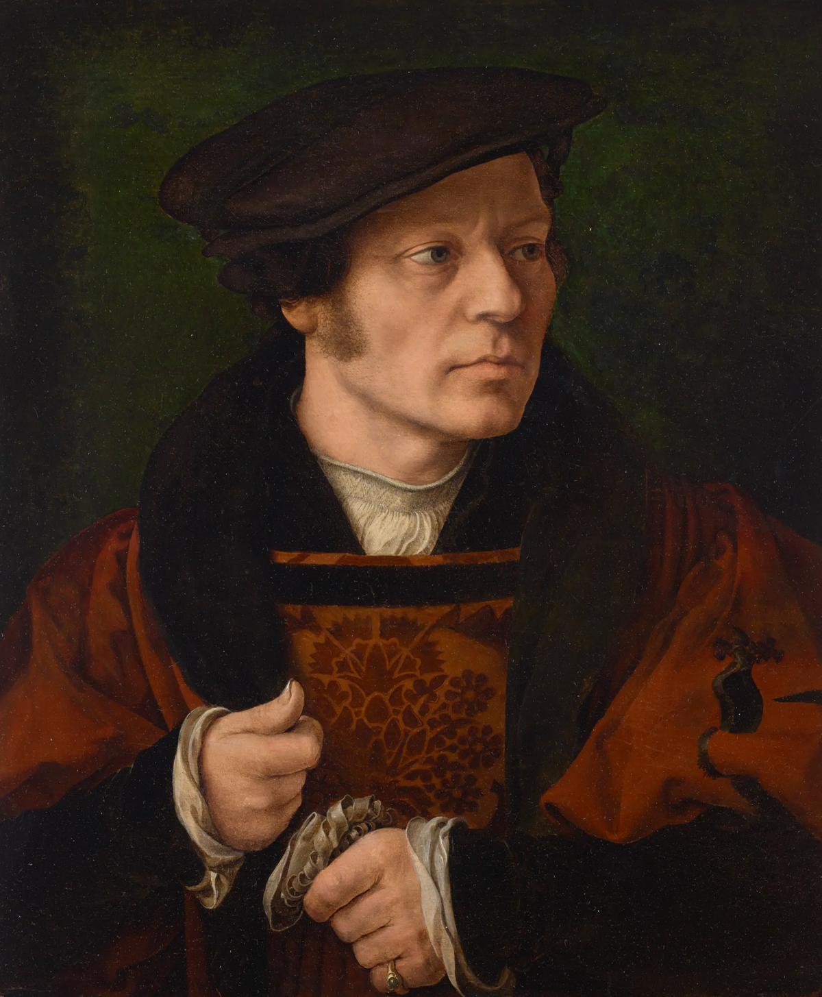 Joos van Cleve, Portrait of a gentleman holding gloves, half-length Courtesy Christie's Images Ltd.