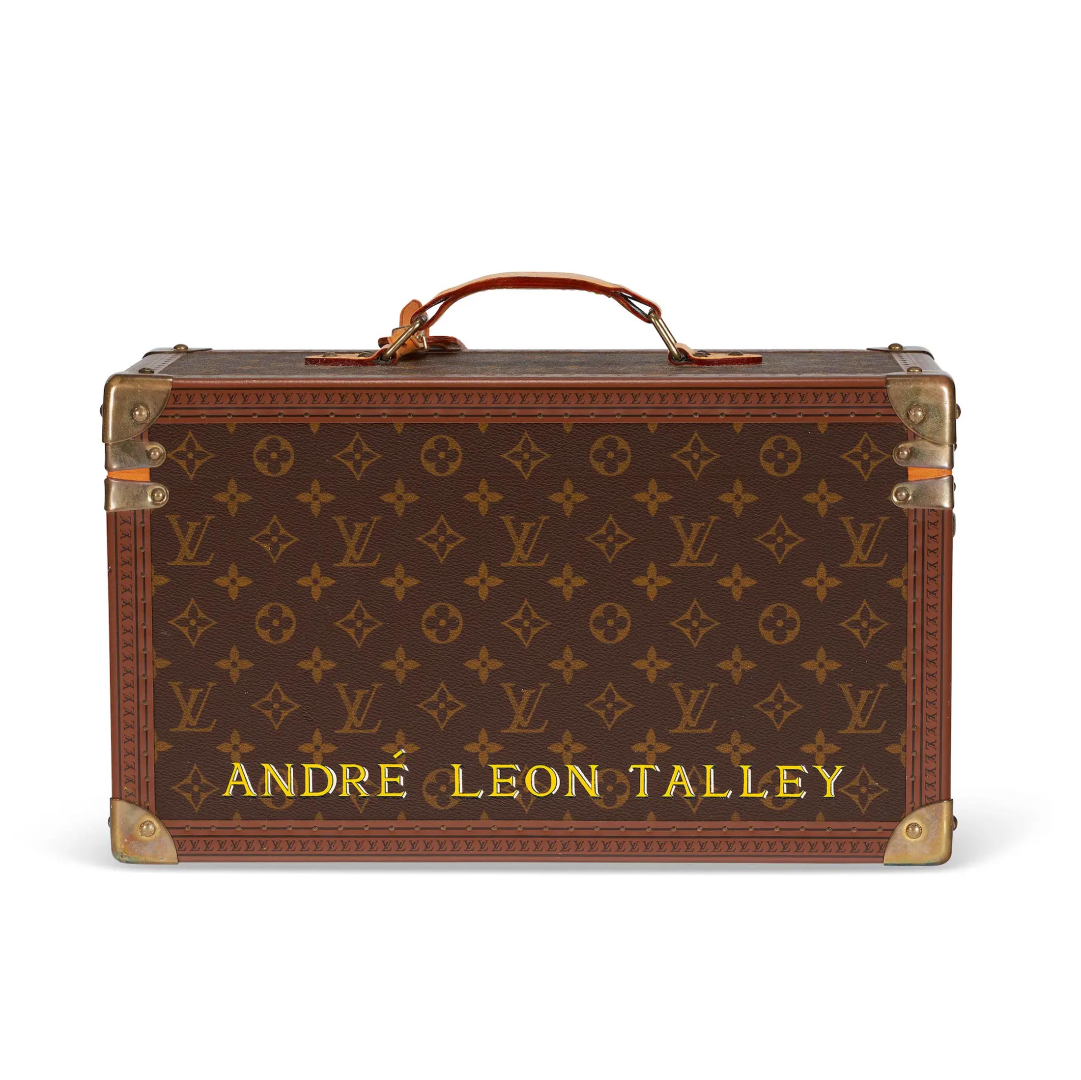Set of two: a personalised brown monogram canvas hardsided train case and a brown monogram canvas hardsided train case, Louis Vuitton, around 2007 - Courtesy Christie's