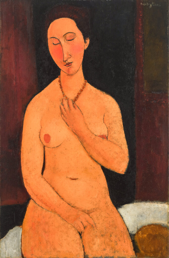 Modigliani’s 1917 Nu assis au collie Courtesy of Sotheby’s