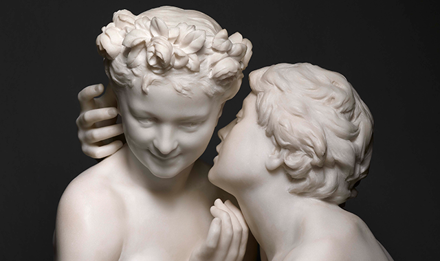 A marble statue of Daphnis and Chloe by Jean-Baptiste Carpeaux 
