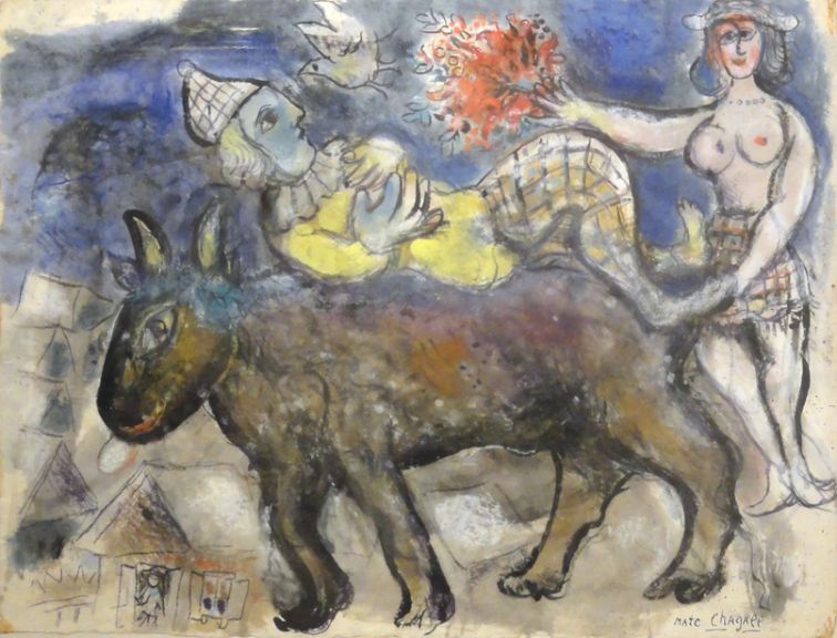 Marc Chagall's "Animal and clown," 1964, on view at Galleria d’Arte Maggiore's booth at the Armory Show Modern. (Courtesy Galleria d'Arte Maggiore G.A.M., Bologna (Italy))