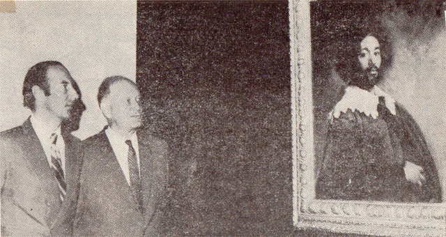 Thomas Hoving (left) with C. Douglas Dillion gazing at the Met's new acquisition, Velazquez's "Juan de Pareja"