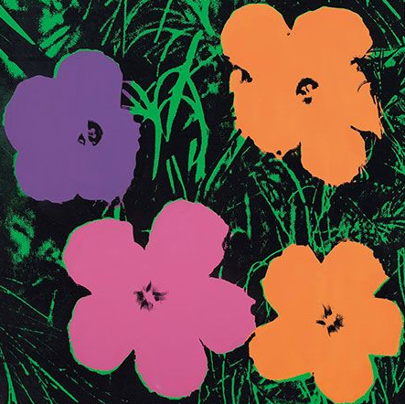 Andy Warhol, Late Four-Foot Flowers, 1967, Acrylic, silkscreen inks and graphite on canvas, Estimate: $8,000,000-12,000,000 