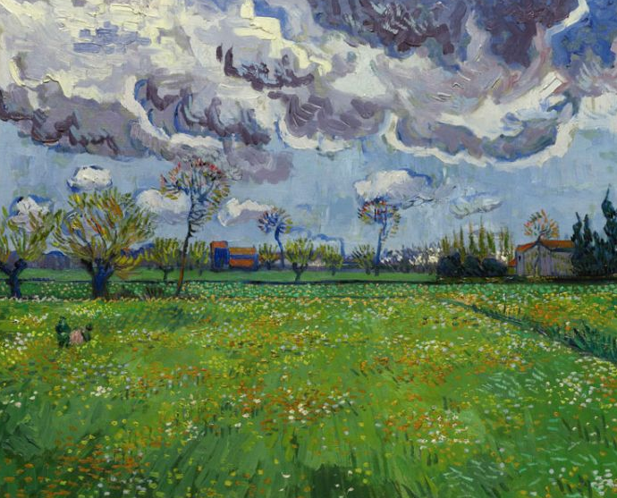 The Collection of Louis & Evelyn Franck, Vincent van Gogh, Paysage sous un ciel mouvementé, 1889, Oil on canvas, 23¾ by 29 in. (60.5 by 73.7 cm), Est. $50/70 million